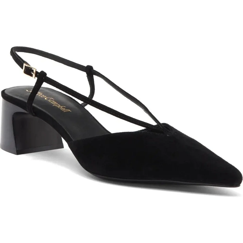 JEFFREY CAMPBELL Annemarie Slingback Pumps in Black Size 6 - Picture 1 of 15